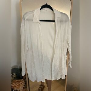 Gauzy White Button Down Shirt